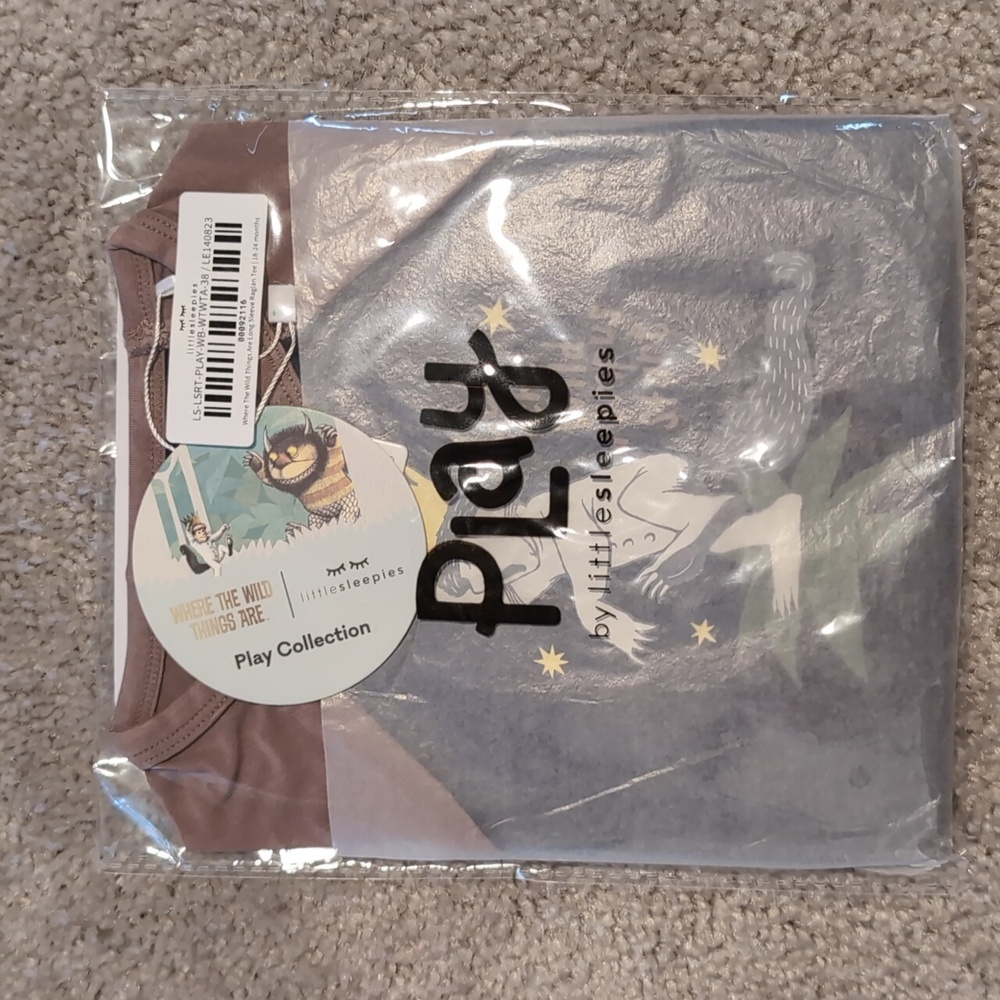 Little sleepies where the wild things are long sleeve reglan tee 18-24